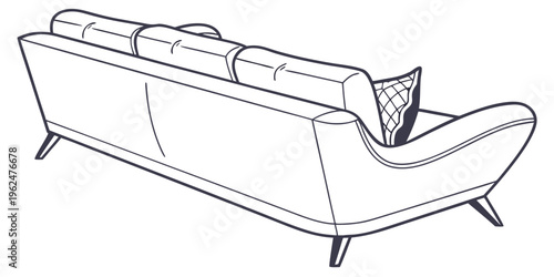 A stylish, modern sofa with a unique design and comfortable cushions