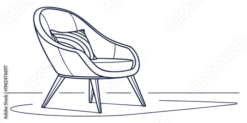 A comfortable and stylish white armchair with a unique design and wooden legs