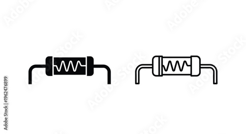 Two depictions of a resistor a basic electronic component