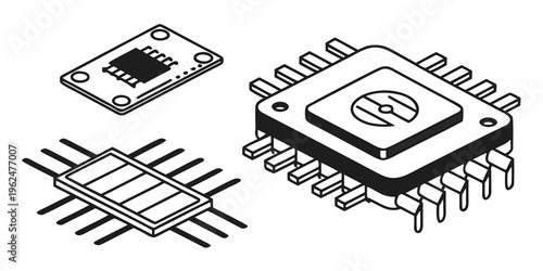 Assorted electronic components including integrated circuits and resistors