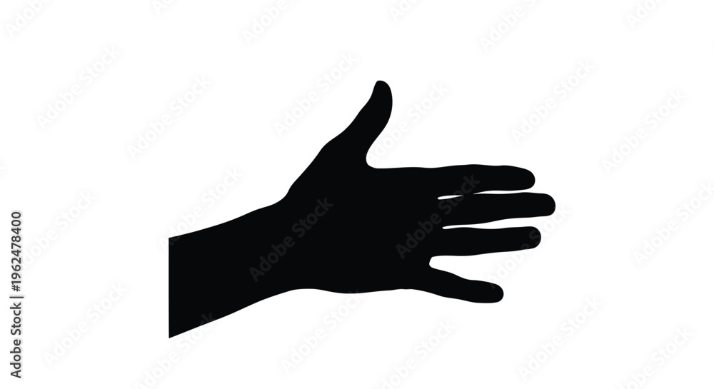 Obraz premium Silhouette of a hand making a grabbing or stopping gesture