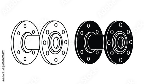 Silhouette of a set of four brake rotor silhouettes in various stages