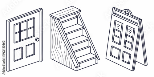 Three different types of display units for showcasing products