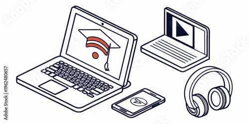 Modern devices displaying various media formats and streaming services.
