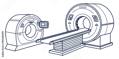 Two different types of mri machines used for medical imaging and diagnostics.
