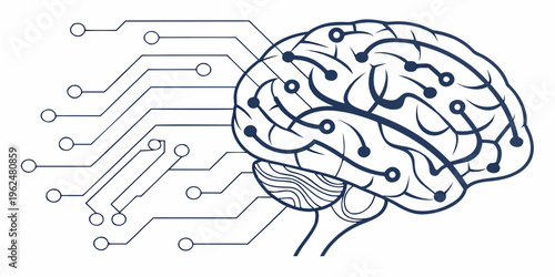 Intricate illustration of a human brain with interconnected neural pathways
