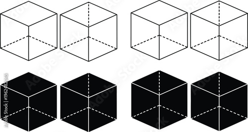 Geometric 3d cube shapes in perspective