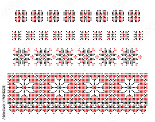 Ukrainian Cross-Stitch Star Ethnic Patterns Set