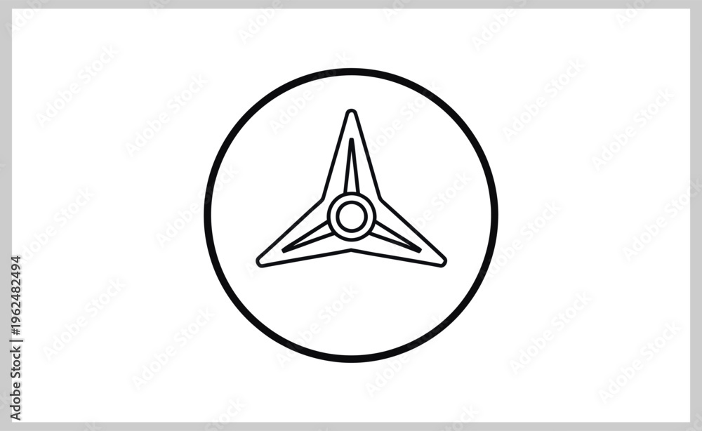 Fototapeta premium A simple black and white logo of a triangular shape in a circle