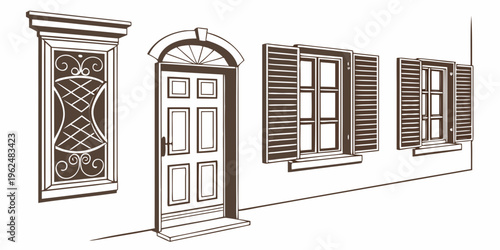 A variety of wooden doors and windows showcasing different designs and styles
