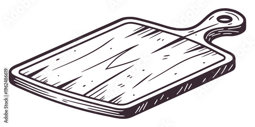 A wooden pastry board with a handle, ideal for baking and food preparation