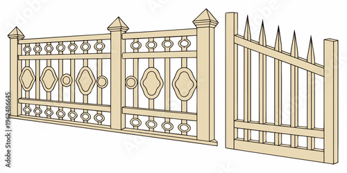 Ornate wrought iron gate with intricate design and decorative elements