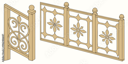 A beautifully ornate wrought iron gate with intricate floral designs and a matching side panel