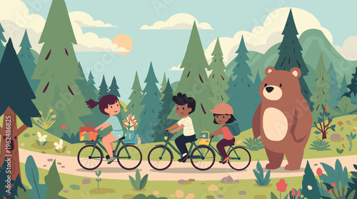 Vibrant, modern illustration of natural elements in earthy tones, evoking a sense of serenity and connection to the environment.