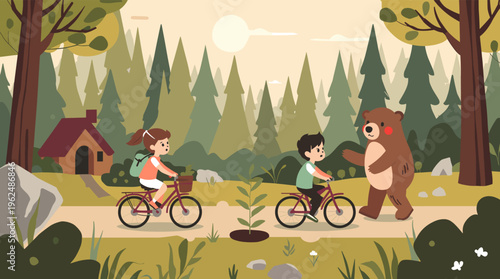 A stylized illustration of a natural landscape with abstract shapes and earthy tones, evoking a sense of serenity and calmness.