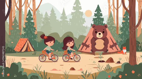 A serene natural setting with flowers and trees, evoking a sense of calm and tranquility, perfect for use in designs requiring a peaceful ambiance.