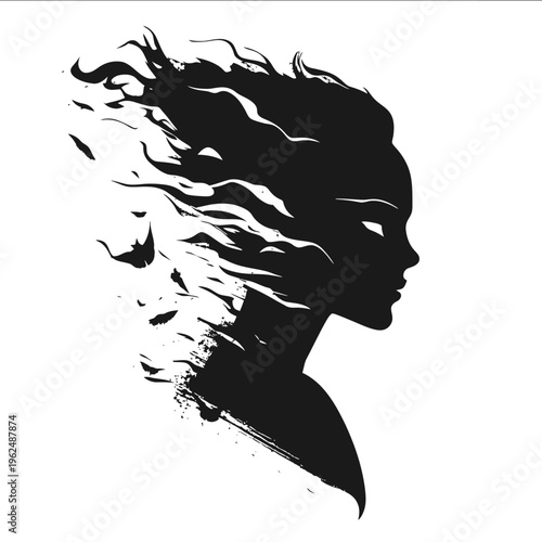 black silhouette imago on a white backgrounk vector