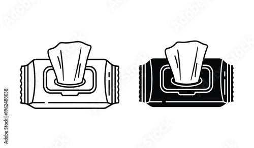 A silhouette of two toggle switch designs in black and white