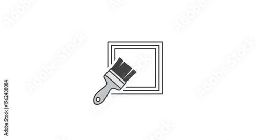 A paintbrush in a square frame.