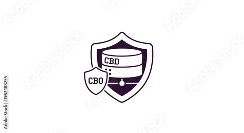 CBD and CBO shield logo design.
