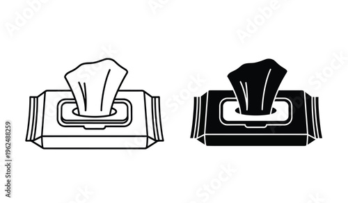 Tissue box silhouette illustration in black and white