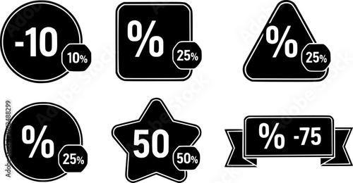 Discount percent tag icon set vector
