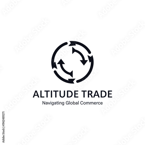 Altitude Trade Logo - Arrows in Circular Motion Representing Global Commerce.