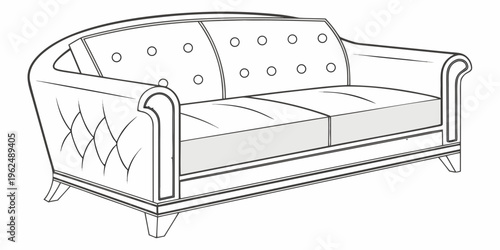 A vintage tufted sofa with intricate diamond patterns on the upholstery.