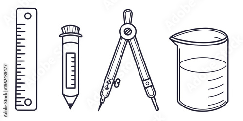 A collection of scientific and mathematical tools for precise measurements and calculations