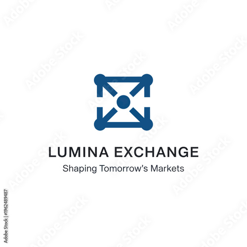 Lumina Exchange Logo - Modern Design for Shaping Tomorrows Markets with Interconnected Elements.