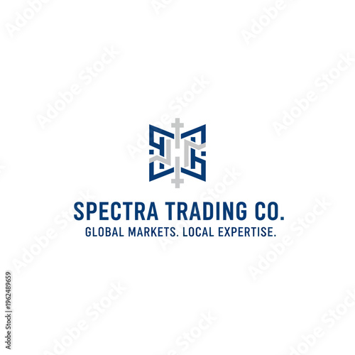Spectra Trading Co. logo featuring a stylized geometric emblem with global markets and local expertise.