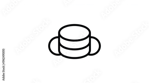Database Icon: A minimalist icon representing a database, with a streamlined design that conveys efficiency and security. Ideal for data-driven applications. 