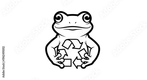 Frog Sitting Holding Broken Heart.