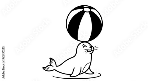 Seal Playing with Beach Ball.