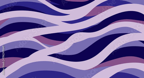 Abstract wavy pattern in shades of purple and blue, modern graphic design, seamless background texture