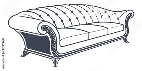 An elegant white tufted sofa with a chaise lounge on the right side.