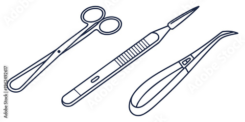 Three different types of surgical scissors and their uses in medical procedures