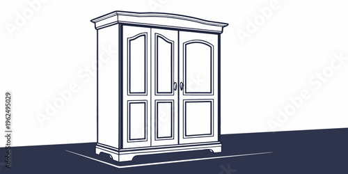 A tall, elegant white wooden cabinet with intricate carvings and two doors.