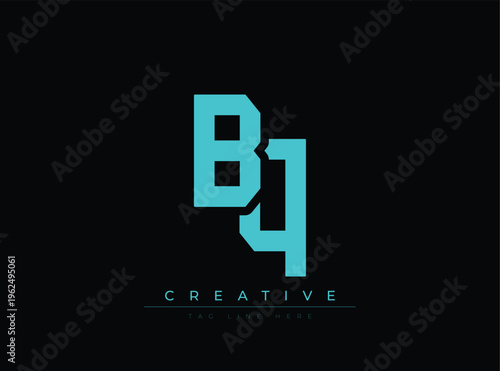Modern minimalist logo design with bold turquoise letters on dark background