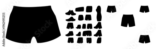 Shorts set with minimalistic outlines and bold line art featuring apparel, casual wear, street style with fashion and athleisure