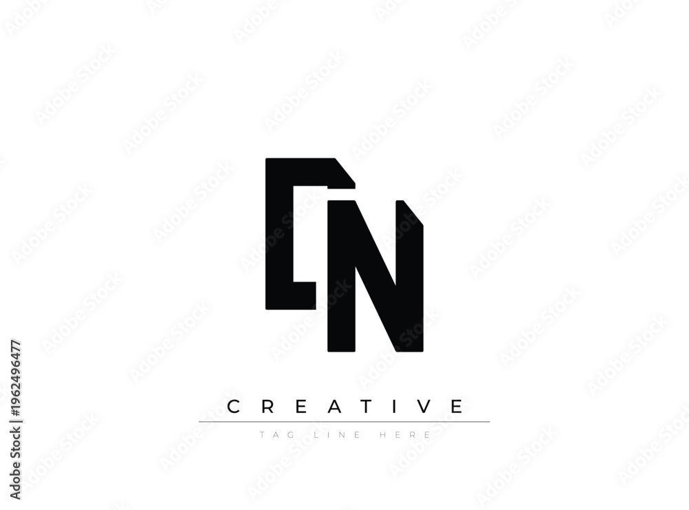 Fototapeta premium Minimalist LN logo design with creative typography and modern lines