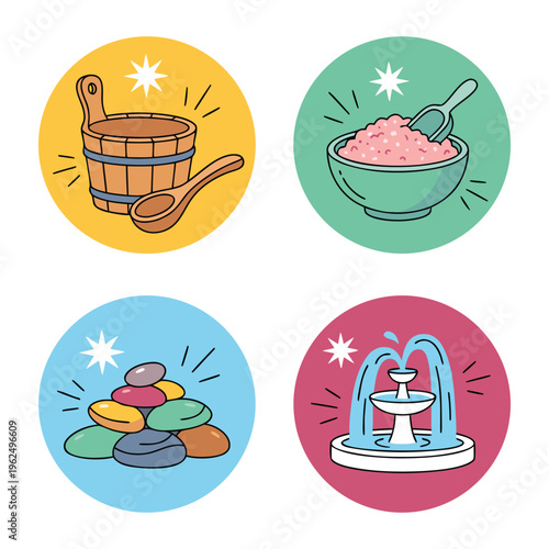 Spa and Wellness Icons Set.