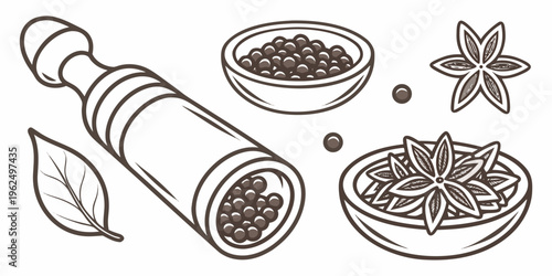 A collection of various traditional indian spices and herbs.