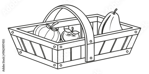 A basket filled with a variety of fresh fruits including apples and pears.