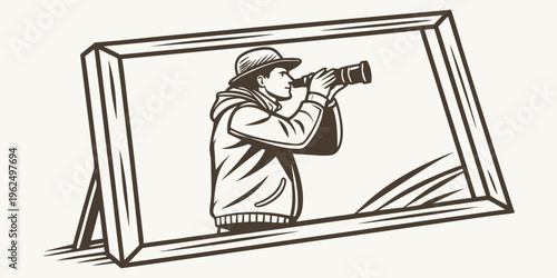 A person using a telescope to observe something in the distance