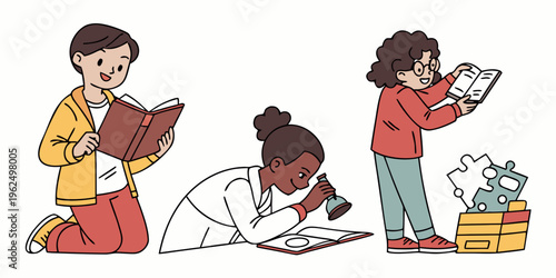 Children engaged in various activities with their pets in a cozy room