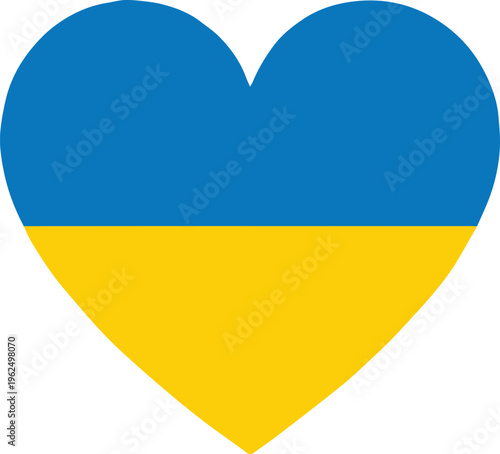 ukraine heart flag symbol blue yellow horizontal national emblem