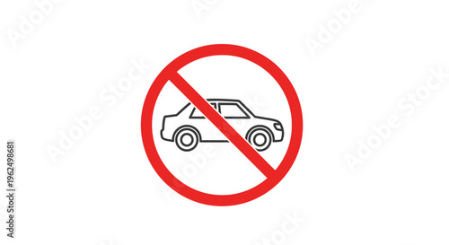 No cars allowed traffic sign symbol.