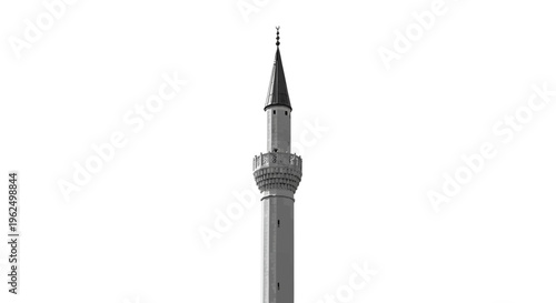 A tall tower with a pointed roof.
