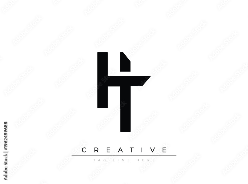Fototapeta premium Modern abstract monogram logo design with creative tagline placeholder